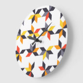 よくはしゃぐ,カラフル,トレンディー，都市のカッコいいイラストレーション ラージ壁時計 (傾斜)