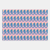 よくはしゃぐ&ブおもしろいライト誕生日カラフルビッグフット ラッピングペーパーシート (正面2)