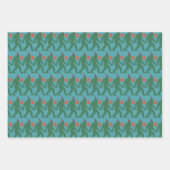 よくはしゃぐ&ブユニークライト誕生日カラフルビッグフット ラッピングペーパーシート (正面)