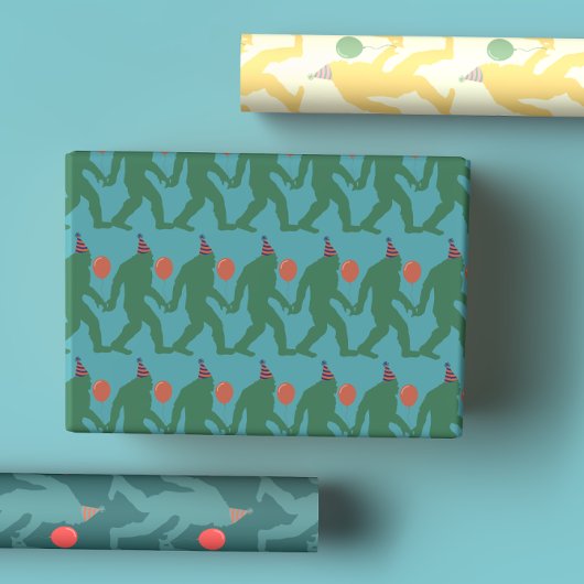 よくはしゃぐ&ブユニークライト誕生日カラフルビッグフット ラッピングペーパーシート