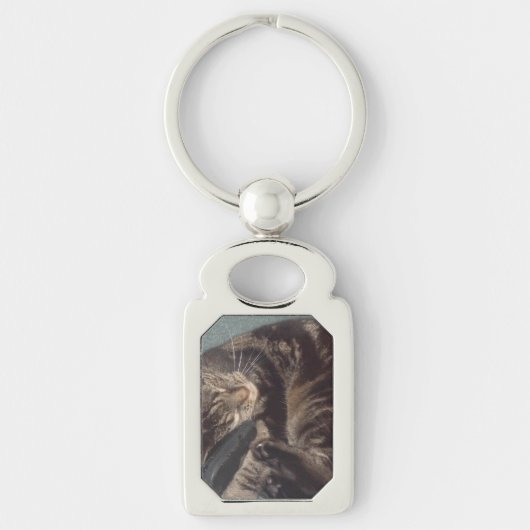 よくはしゃぐDave Rectangleメタルキーチェーン キーホルダー (正面)