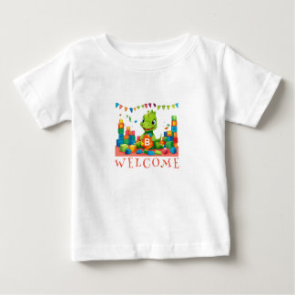 よくはしゃぐDinoブロック子供のTシャツ ベビーTシャツ