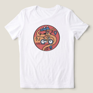 よくはしゃぐDog on Bike -レトロ漫画 | ホワイトのみ トライブレンドTシャツ