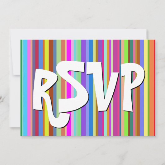 よくはしゃぐHappy「RSVP」カード 招待状 (正面)