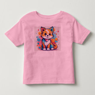 よくはしゃぐKids Dog and Cat Tシャツデザイン トドラーTシャツ