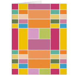 よくはしゃぐSpringtime Geometric Blocksグリーティングカード