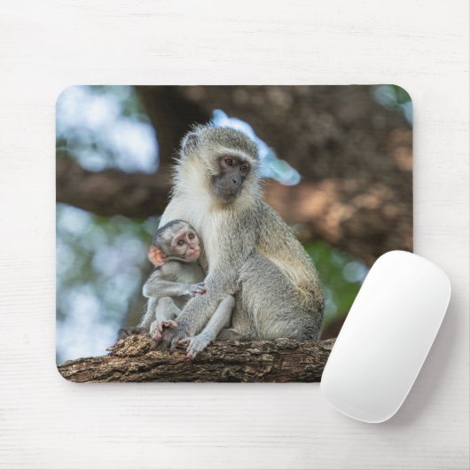 よくはしゃぐVervet Monkey African写真 マウスパッド (マウス)