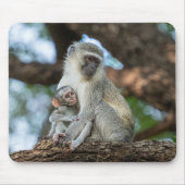 よくはしゃぐVervet Monkey African写真 マウスパッド (正面)