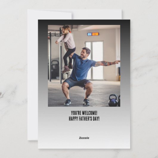 よくやったパパ、私は最高！お父さんの日におすすめのユーモアあふれる名言 シーズンカード (裏面)