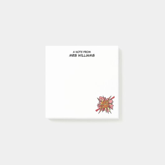 よくやった名前をカスタムするおもしろいレトロ漫画本 ポストイット (正面)