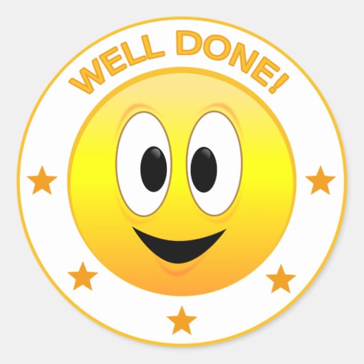 よくやった幸せな顔報酬 ラウンドシール (正面)