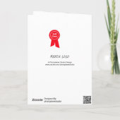 よくやった赤いロゼット、カスタム写真パーソナライズされた- カード (裏面)