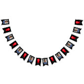 よくやった赤いロゼット、カスタム写真パーソナライズされた- バンティングフラッグ (全)