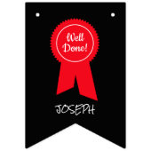 よくやった赤いロゼット、カスタム写真パーソナライズされた- バンティングフラッグ (第2の旗)