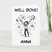 よくやった10代の漫画の女の子素晴らし カード (正面)