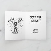 よくやった10代の漫画の女の子素晴らし カード (内部)