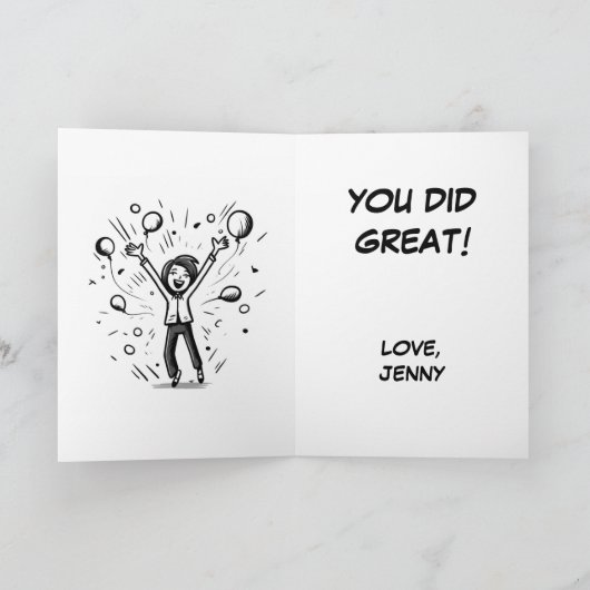 よくやった10代の漫画の女の子素晴らし カード (内部)