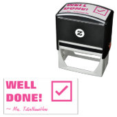 "よくやった！" +教育者の名前ラバースタンプ セルフインキングスタンプ (インサイチュ)