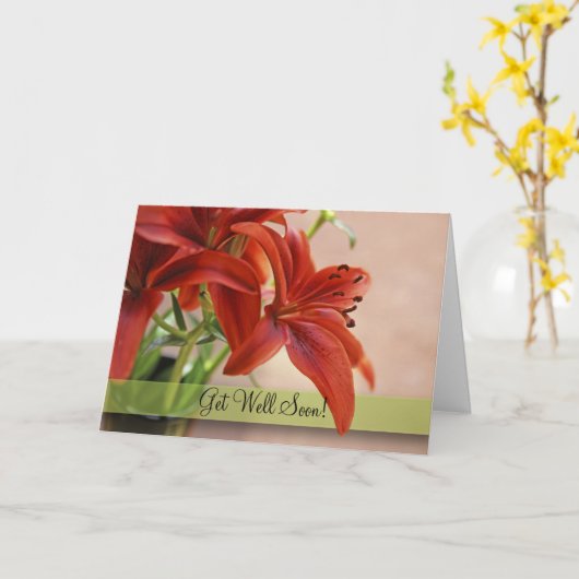 よくオレンジ色のタイガーリリーのクローズアップ写真を取得 カード (黄色い花)