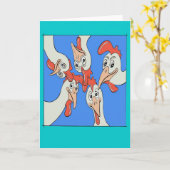 よくカードを手に入れるあなたを見る漫画の鶏 カード (黄色い花)