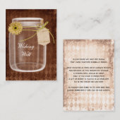よくカードを望む茶色の田舎臭いメイソンの瓶 エンクロージャーカード (正面/裏面)