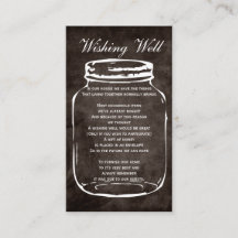 よくカードを望む茶色の田舎臭いメイソンの瓶