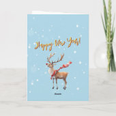 よくスタイリッシュ着飾った水の色トナカイの木の車 カード (裏面)