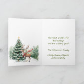 よくスタイリッシュ着飾った水の色トナカイの木の車 カード (内部)