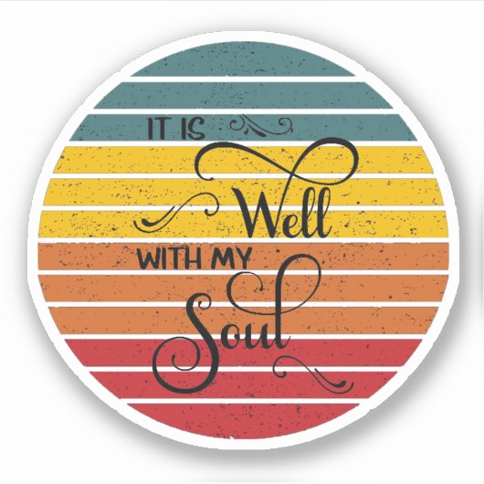 よくレトロな夕日だ シール (正面)