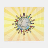 よく全体的な安心感を与えるもののための力分野 フリースブランケット (正面(横))