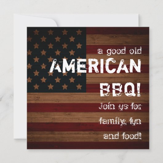 よく古いアメリカ人BBQ! 招待状 (正面)