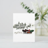 よく古いクリスマス シーズンポストカード (スタンド正面)