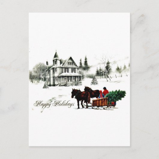 よく古いクリスマス シーズンポストカード (正面)