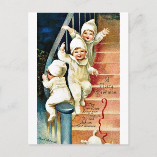 よく古いクリスマス シーズンポストカード (正面)