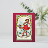 よく古いクリスマス シーズンポストカード (スタンド正面)