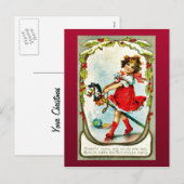 よく古いクリスマス シーズンポストカード (正面/裏面)