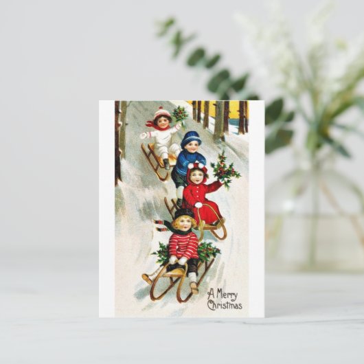 よく古いクリスマス シーズンポストカード (スタンド正面)