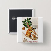 よく古いクリスマス 缶バッジ (正面&裏面)