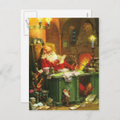 よく古いサンタクロース シーズンポストカード (正面/裏面)