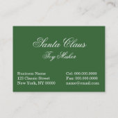 よく古いサンタクロース 名刺 (裏面)