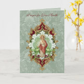 よく宗教的なイエスメリーメモリアルを得る祈りの言葉 カード (黄色い花)