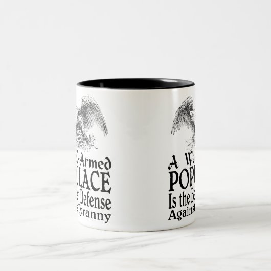 よく武装させていた住民は最も最高のな防衛です ツートーンマグカップ (中央)