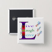 よく生きる、笑う、いつもSTaylorの愛 缶バッジ (正面&裏面)