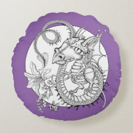 よく知られたドラゴン: Sonja A.S.著DIYの着色 ラウンドクッション