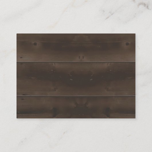 よく結婚は氏及び夫人-素朴な木を望みます コーリングカード (裏面)