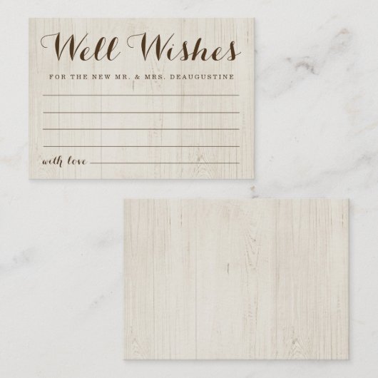 よく結婚は氏及び夫人-素朴な木を望みます コーリングカード (正面/裏面)