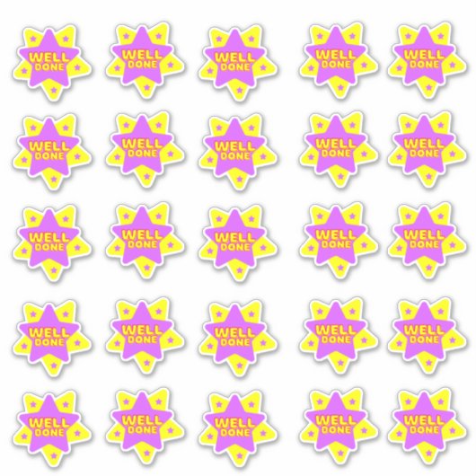 よく行われたカラフル報酬先生ステッカーパック シール (正面)