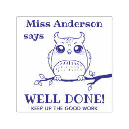 よく行われたフクロウカスタム先生プレインクスタンプ セルフインキングスタンプ