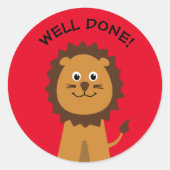 よく行われたライオン先生赤 ラウンドシール (正面)