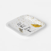 よく行われた卒業紙吹雪と金ゴールドキャップ ペーパープレート (傾斜あり)